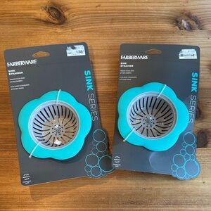 Farberware Set Of Two Turquoise Sink Strainer Set